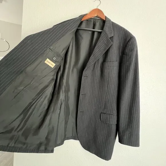 Romeo Gigli Mens Pinstripe Suit Jacket Size 42 R 52 IT - Picture 3 of 11